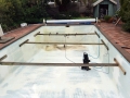 Fibreglass pool braced